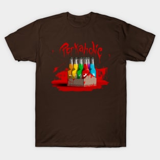 Zombie 8-Pack Bloodied Perkaholic on Brown T-Shirt